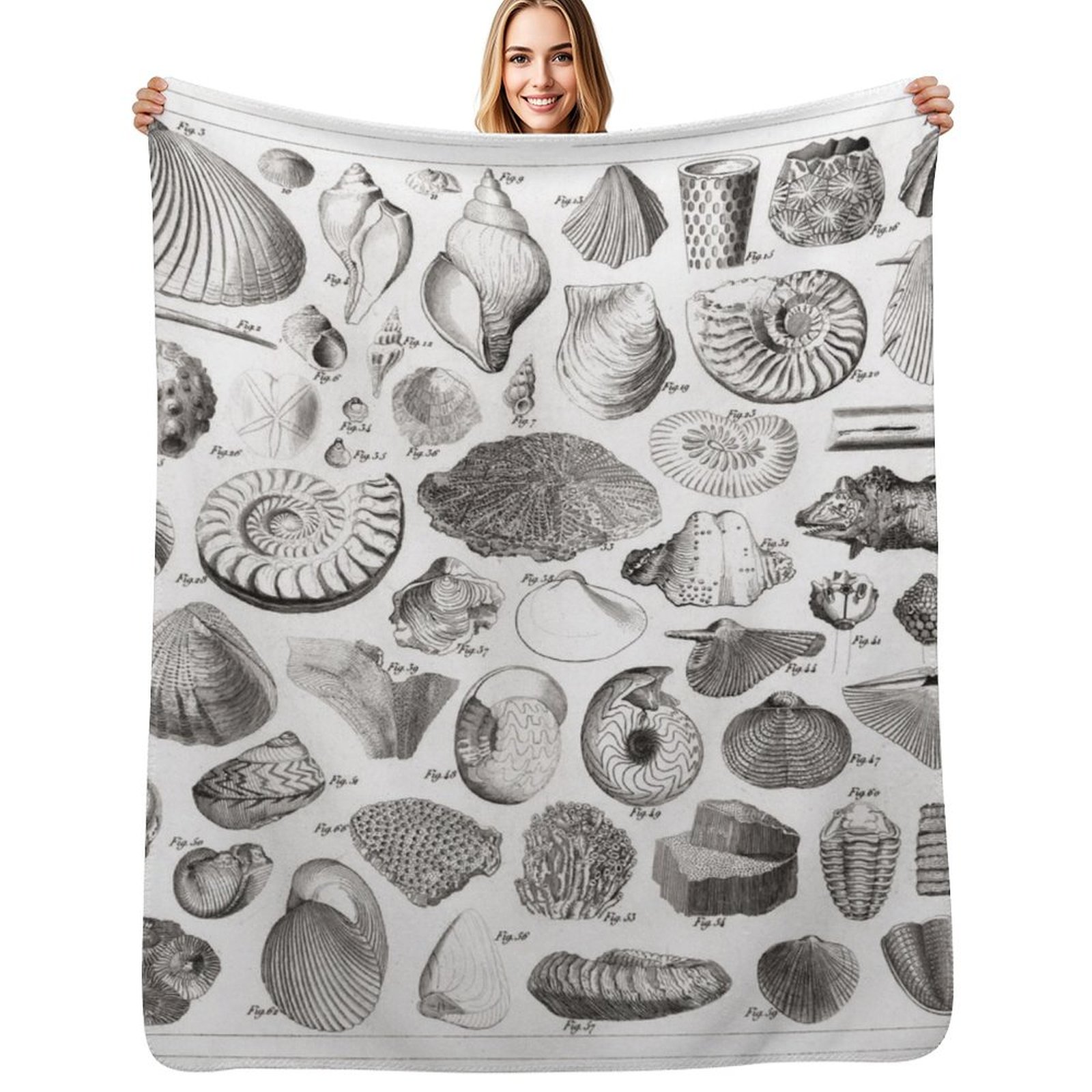 3D Printing Diagram - 1857 Diagram Paleontology: Fossils Throw Blanket