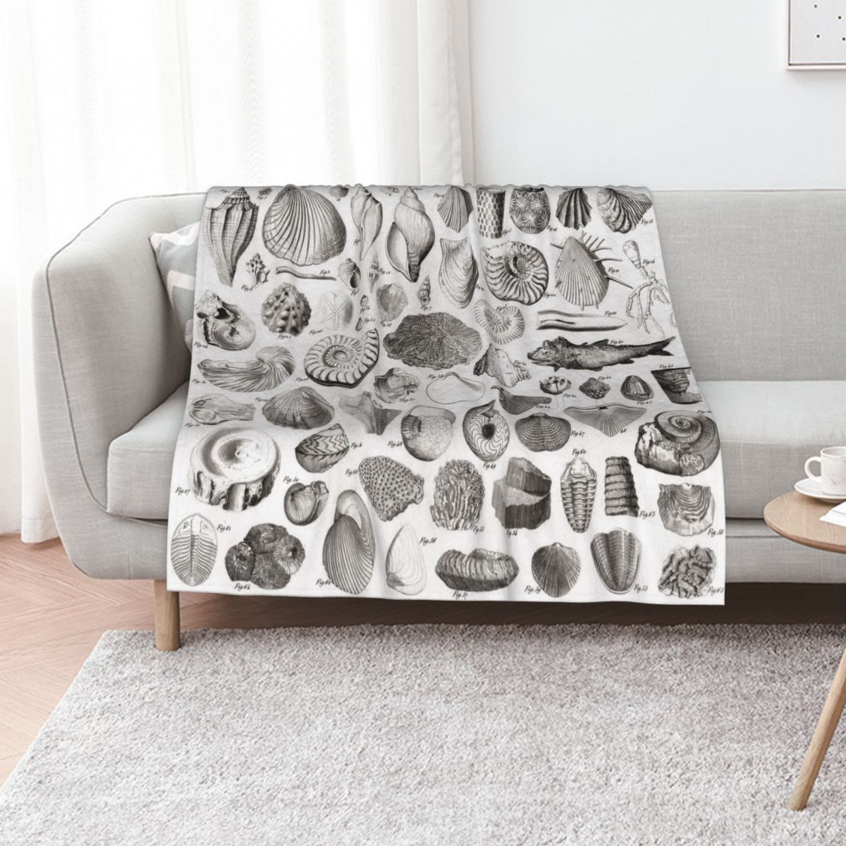 3D Printing Diagram - 1857 Diagram Paleontology: Fossils Throw Blanket