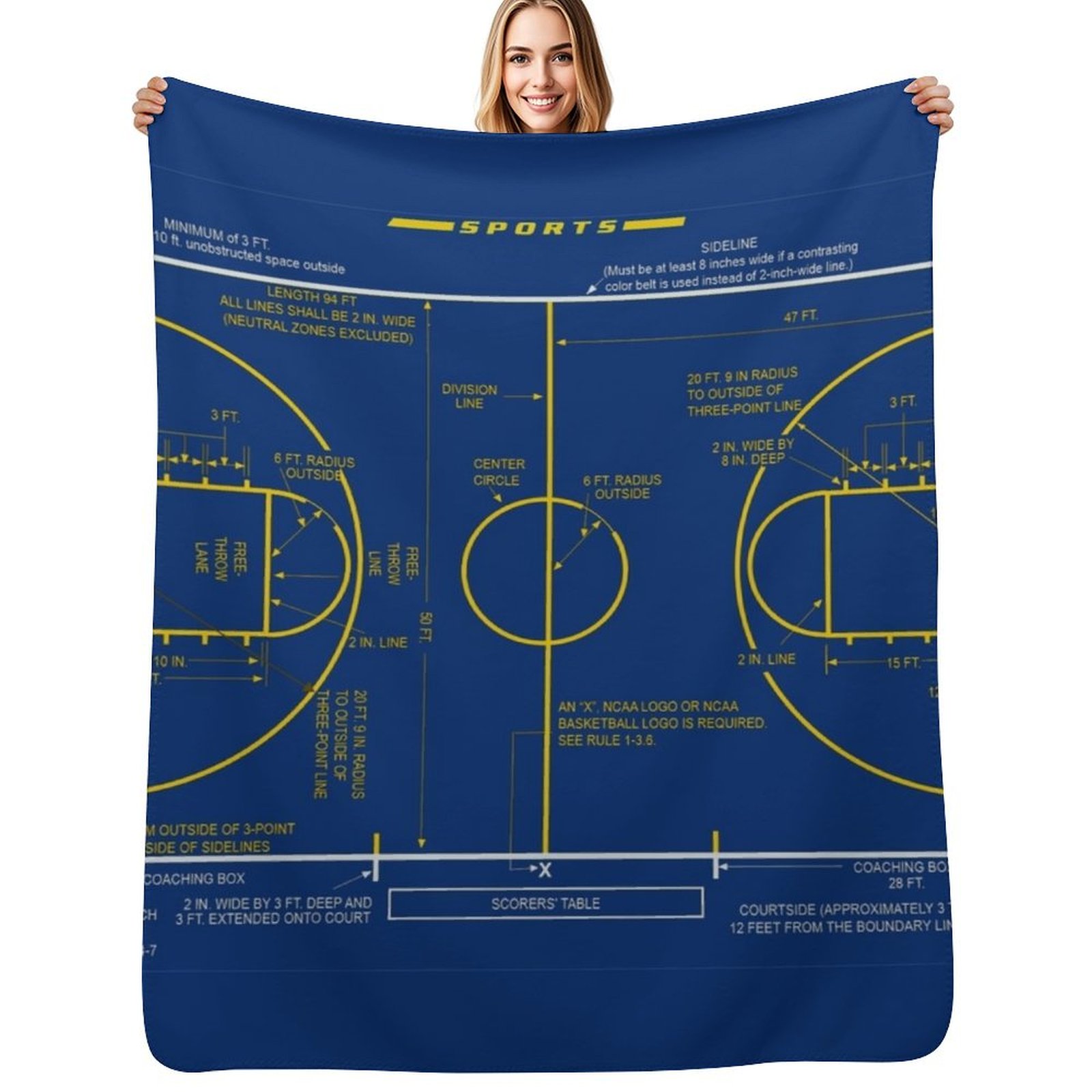3D Printing Diagram - College Basketball Court Diagram Schematic for