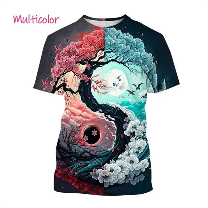 Chinese Tai Chi Pattern T-Shir - 3D Printing Diagram ulasan dan harga