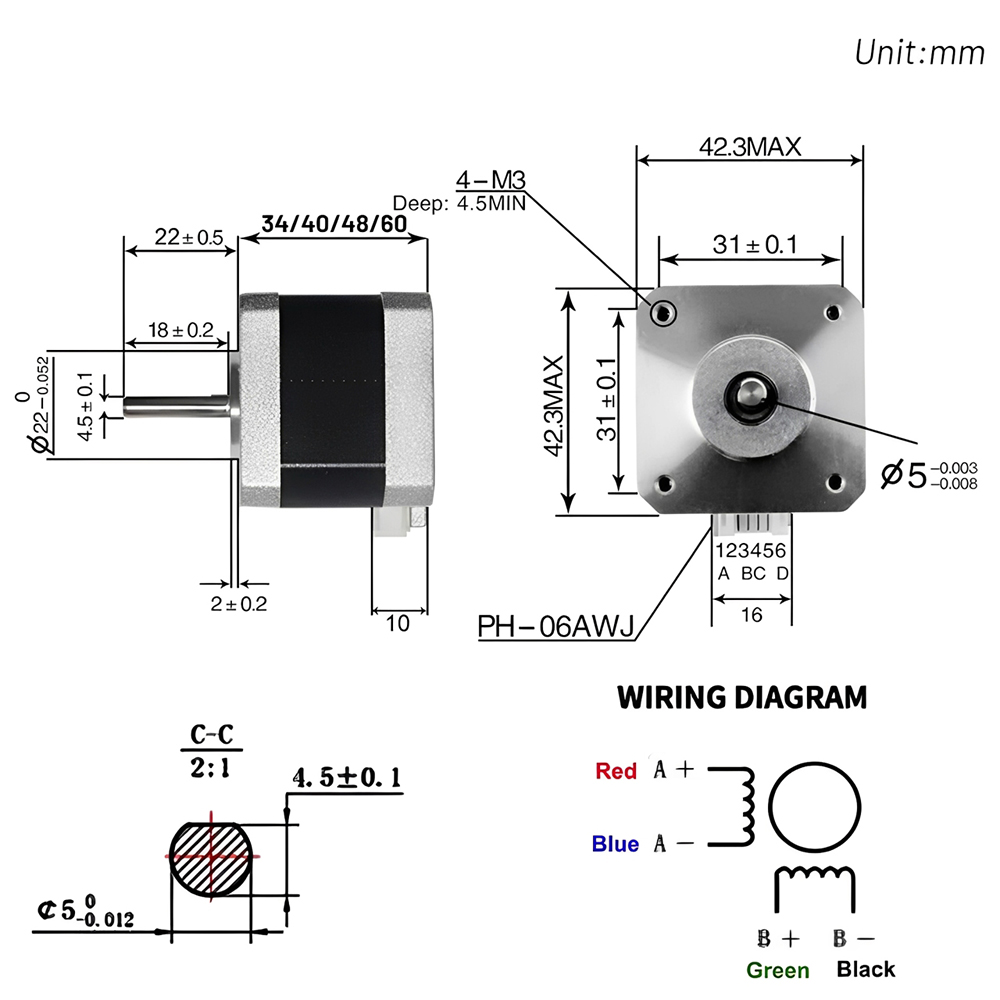 Nema 17 42mm Stepper Motor Ope - 3D Printer Cable Chain ulasan dan harga