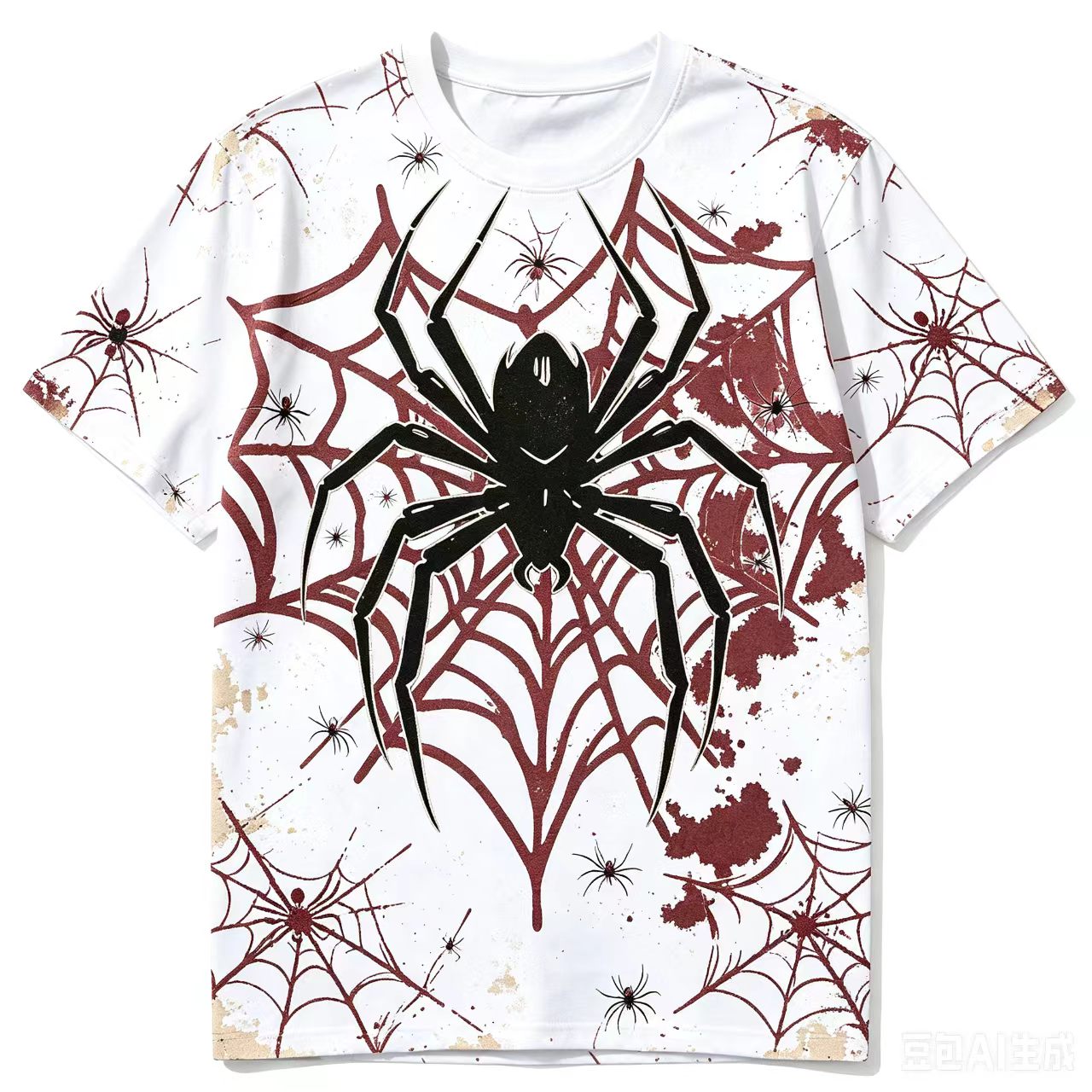 Novel Spider Web T-Shirt Men's - 3D Printing Web ulasan dan harga