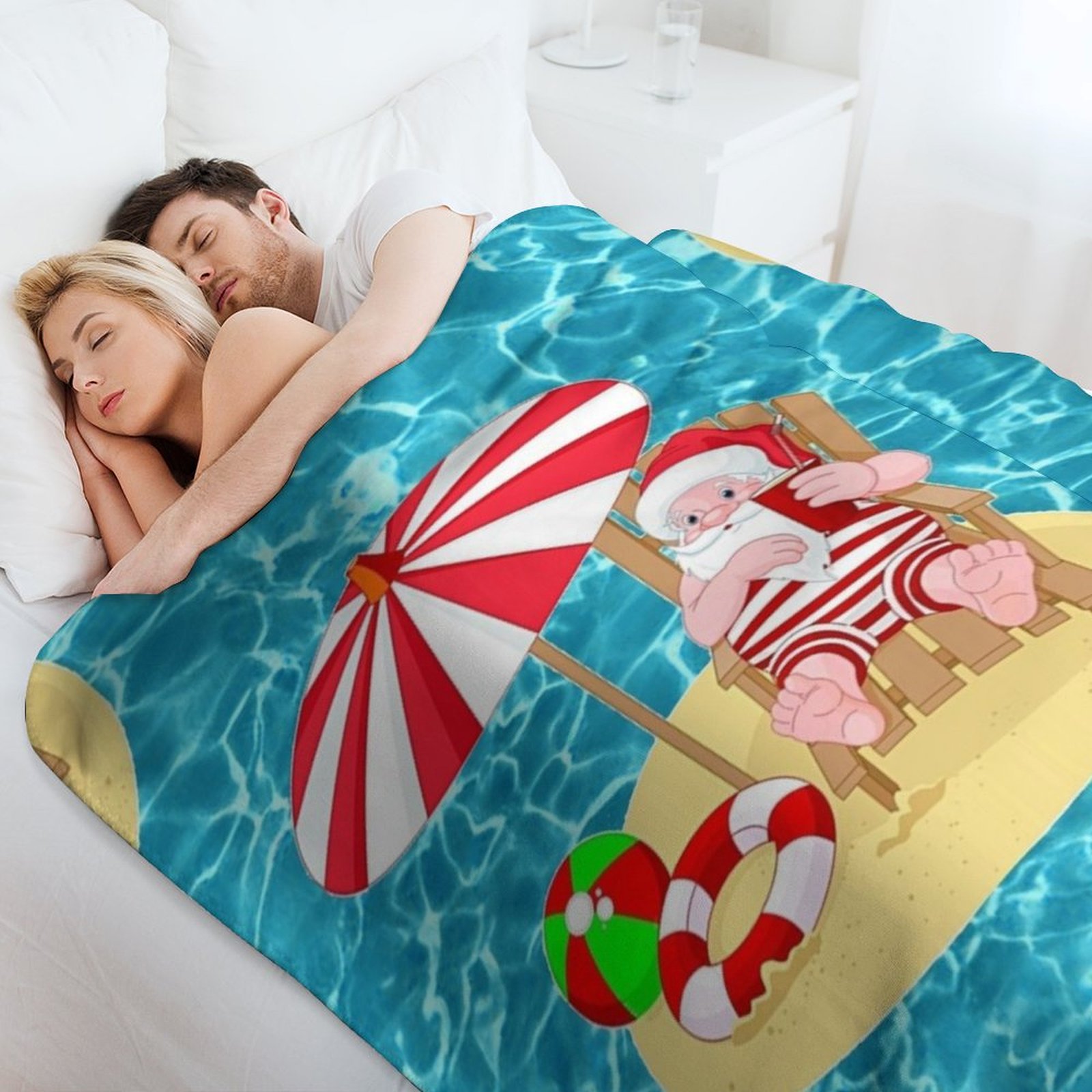 xmas beach santa claus Throw B - 3D Printing Xmas Ideas ulasan dan harga