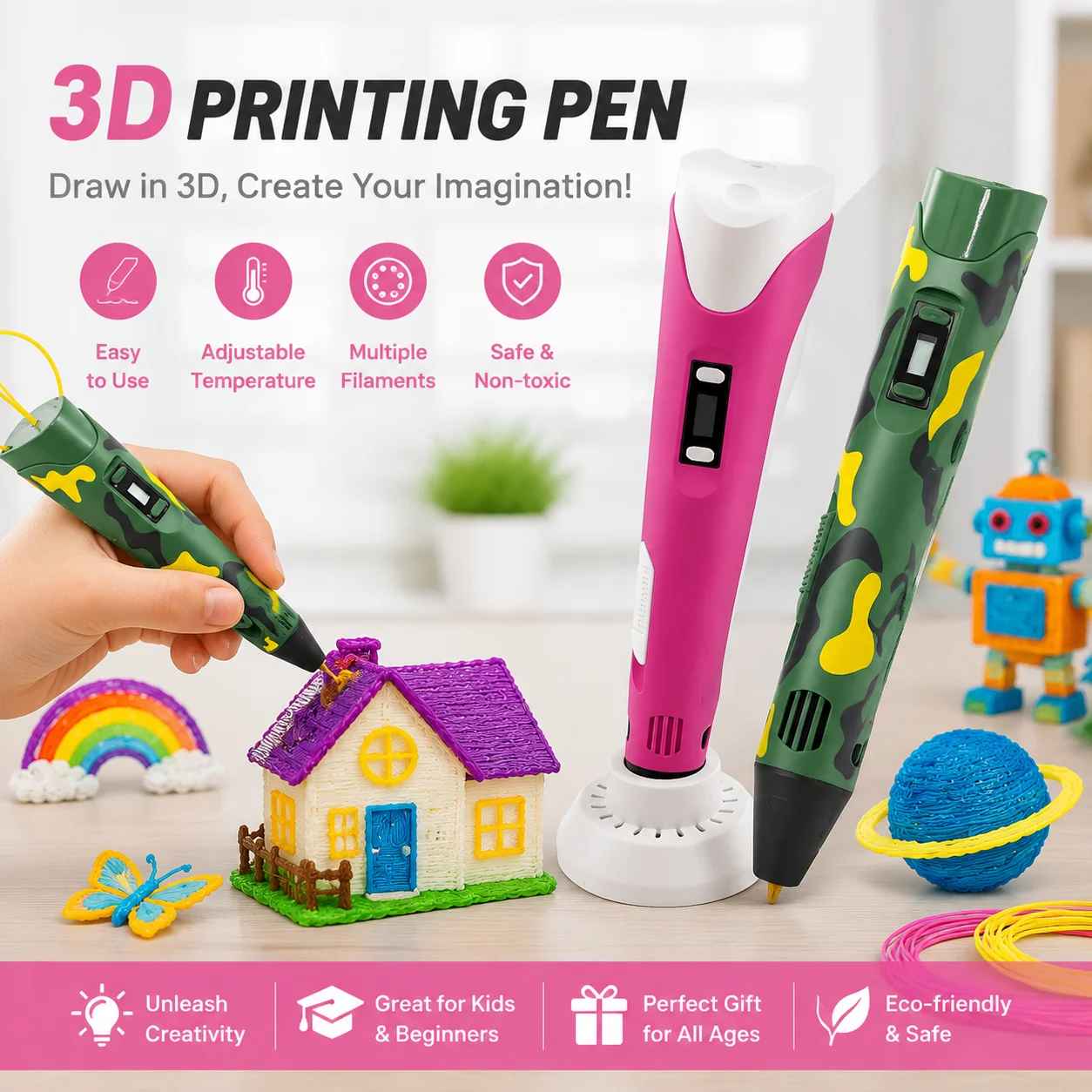 3D Printing Pen with 9M PLA Fi - 3D Printing Pen For Adults ulasan dan harga