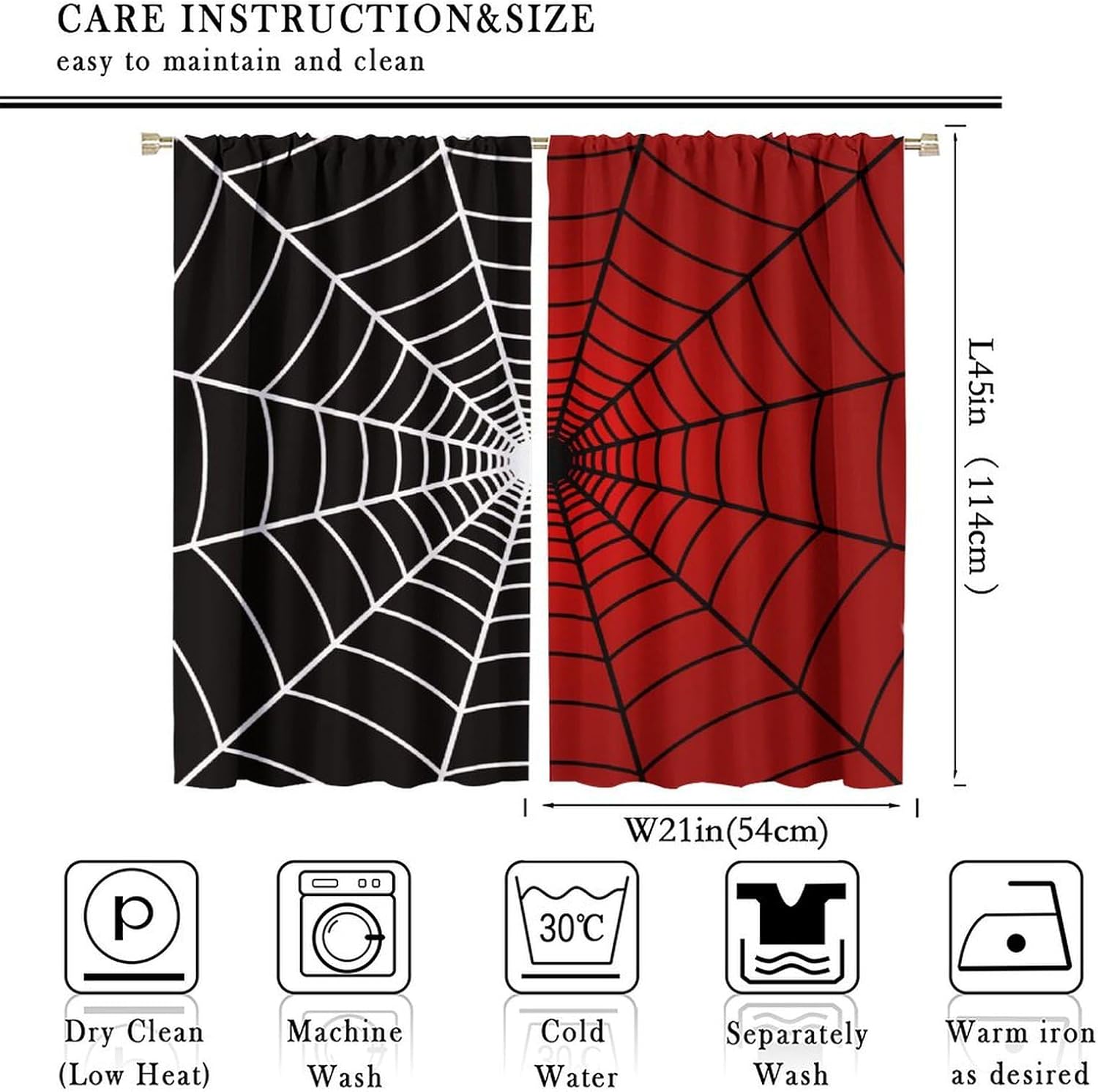 Spider Web Window Curtains, Bl - 3D Printing Web ulasan dan harga