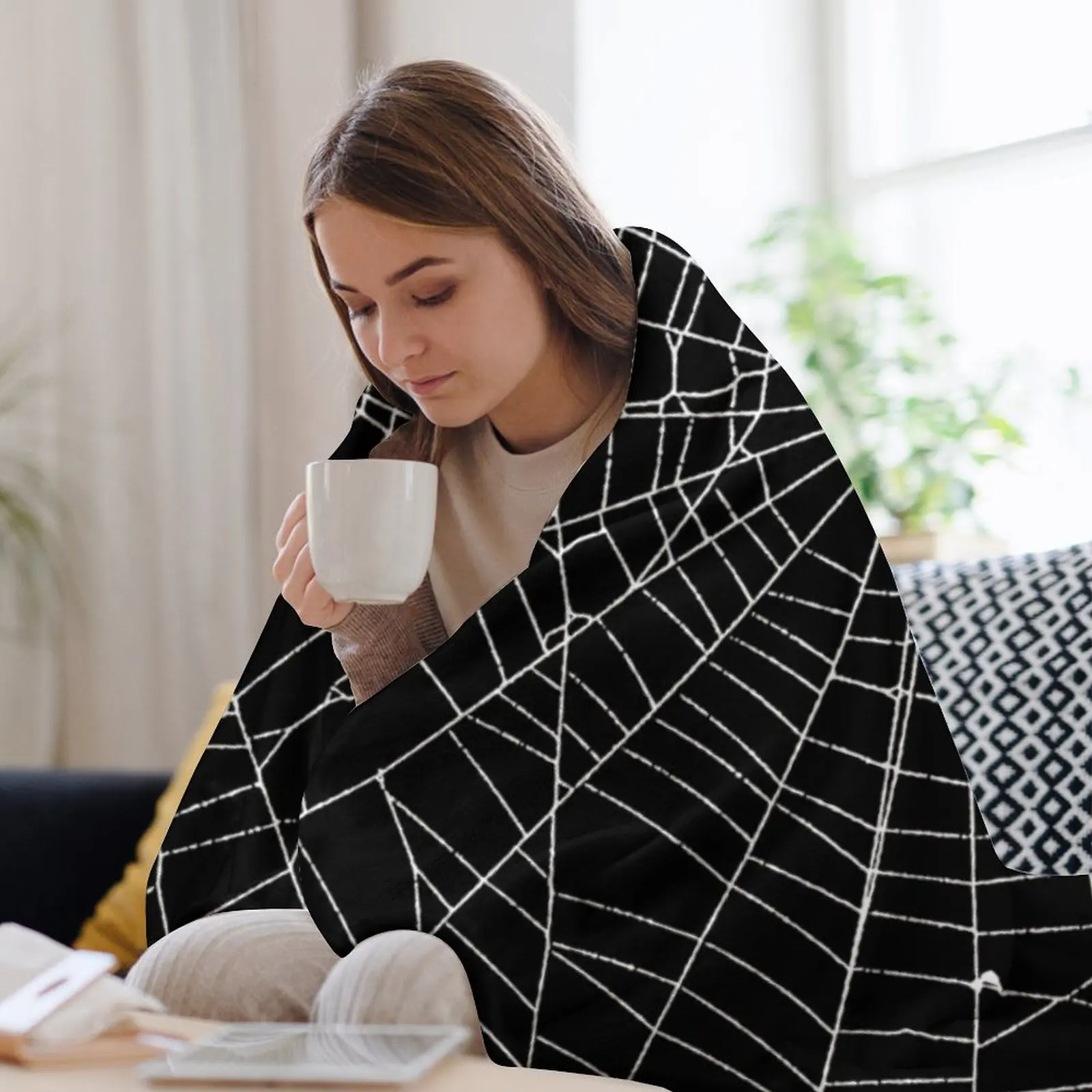 Spider Spider Web Throw Blanke - 3D Printing Web ulasan dan harga