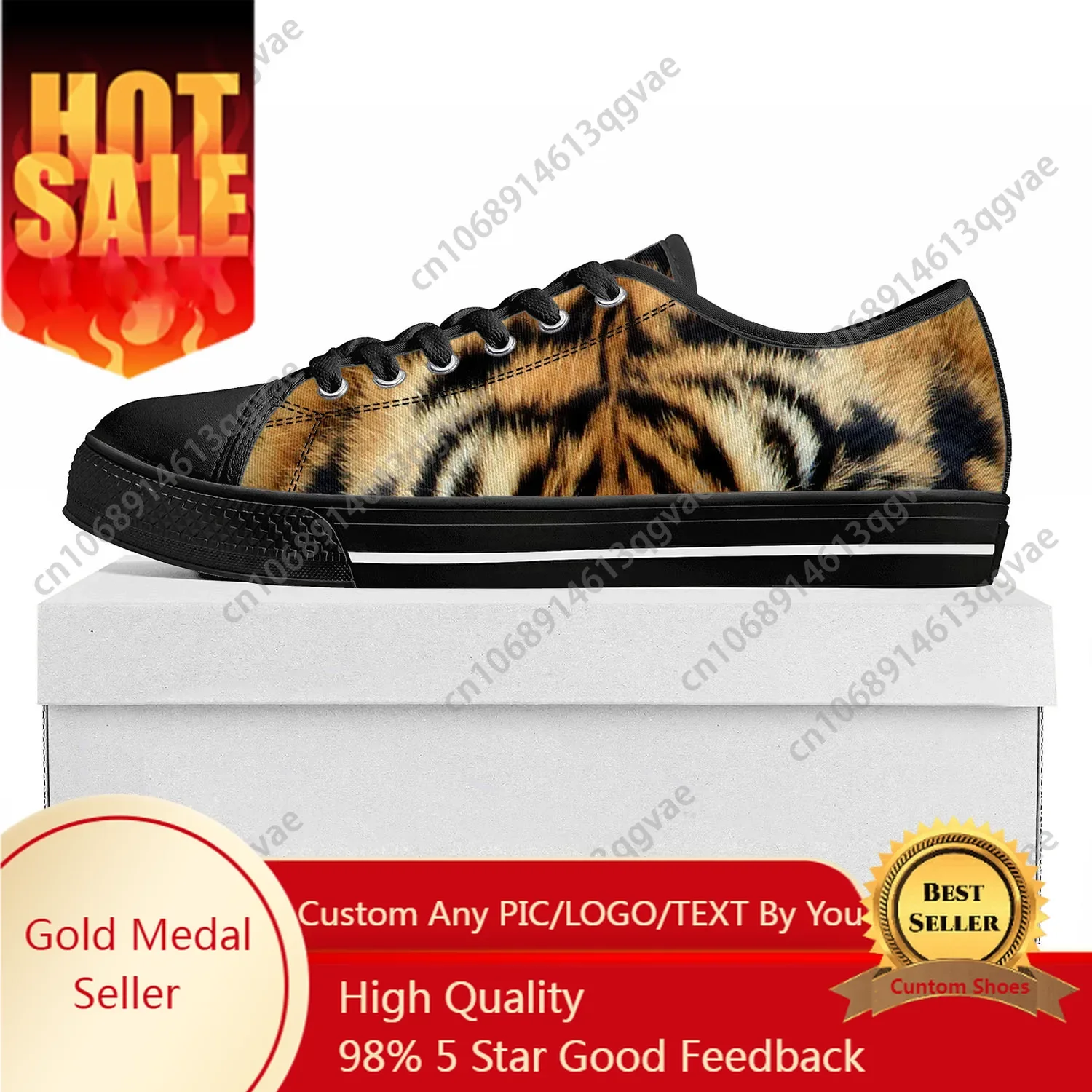 Tiger Stripe 3D Print Low Top  - 3D Printing Custom ulasan dan harga